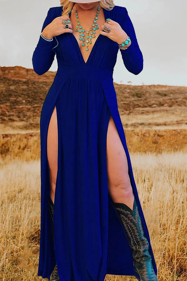 Slit Deep  Dress
